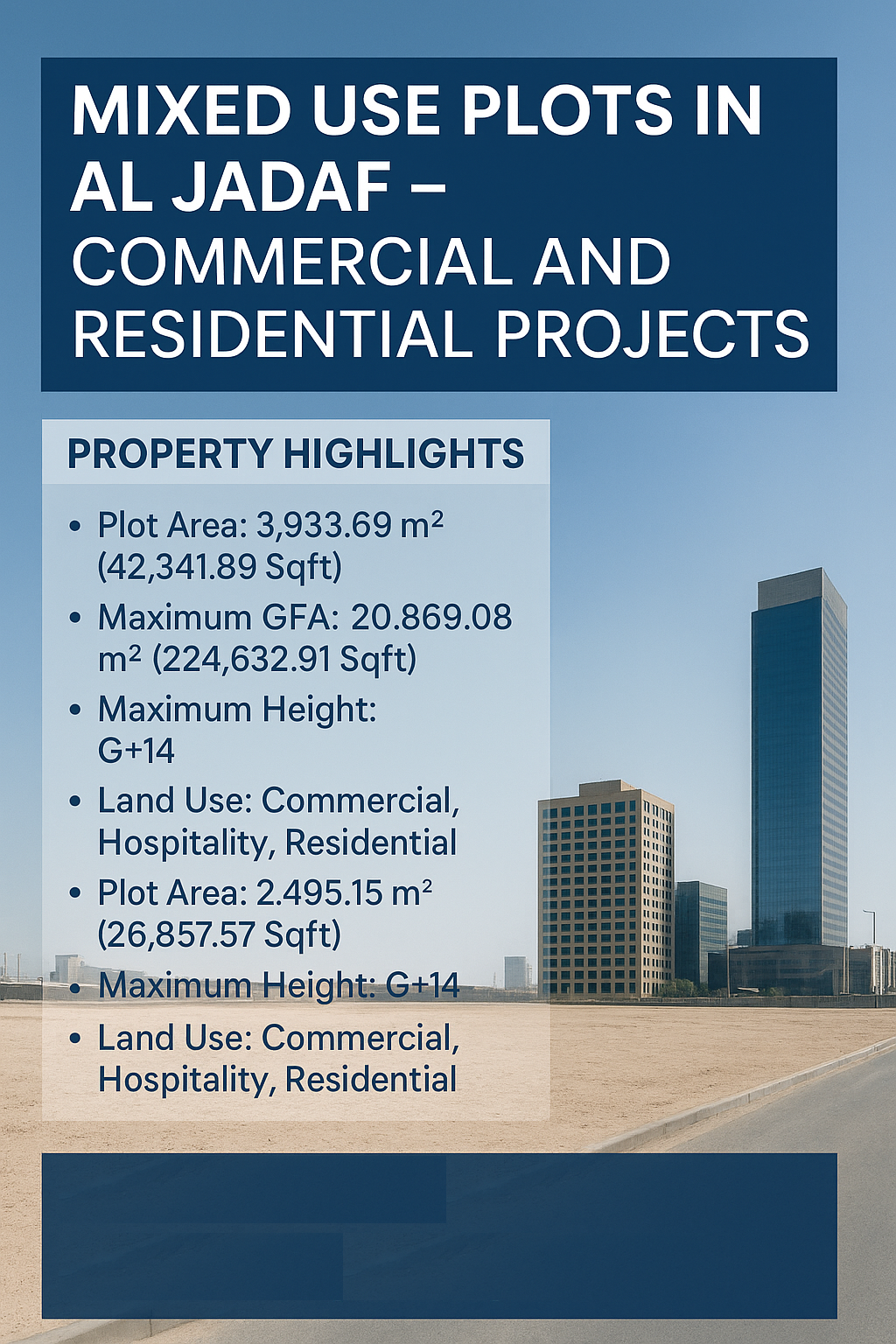 2 Mixed Use Plots in Al Jadaf – Commercial and Residential Projects