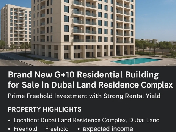 Brand New G+10 Residential Building for Sale in Dubai Land Residence