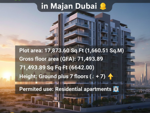 G+7 Residential Plot for Sale in Majan Dubai