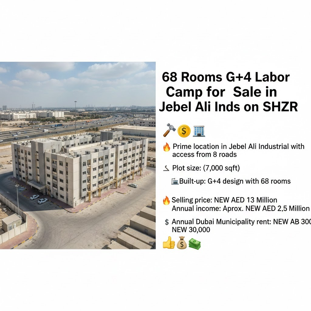 68 Rooms G+4 Labor Camp for Sale in Jebel Ali Inds on SHZR