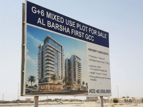 G+6 Mixed Use Plot for Sale Al Barsha First GCC