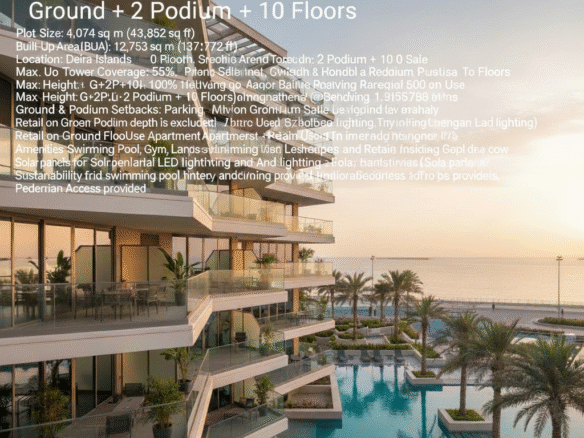 Ground + 2 Podium + 10 Floors)Deira Islands Residential Plot for Sale