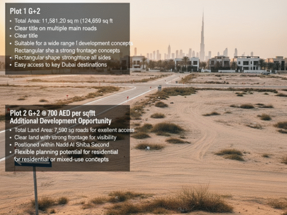 2 G+2 Plots for sale in Nad sheba1& 2 @700 aed per sqft