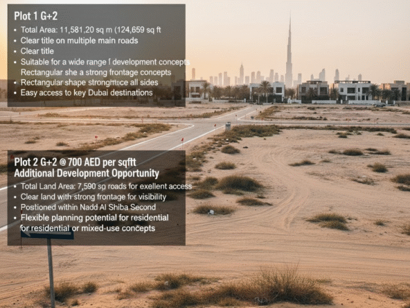 2 G+2 Plots for sale in Nad sheba1& 2 @700 aed per sqft