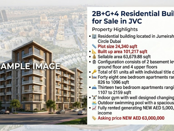 2B+G+4 Residential Building for Sale in JVC