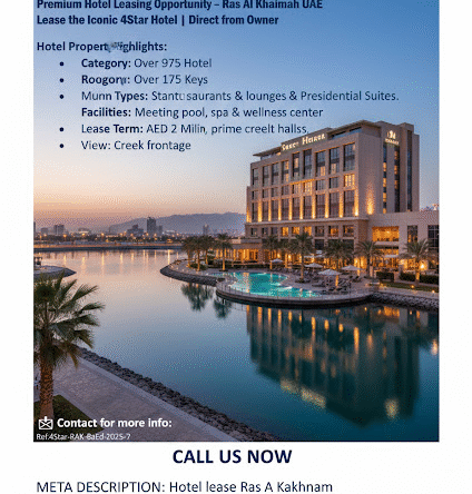 Commercial Proposal: Lease a 4-Star Hotel in Ras Al Khaimah