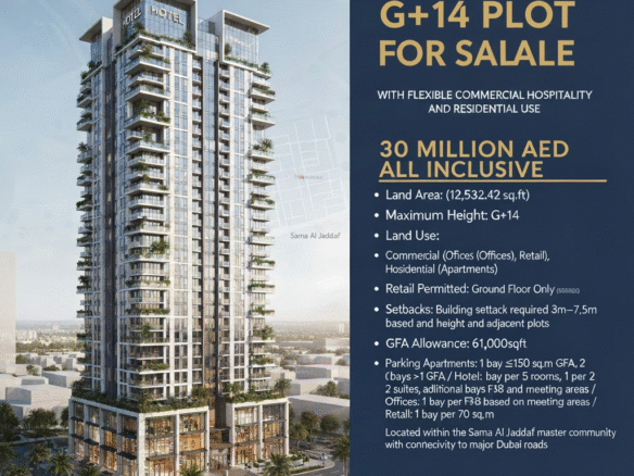 Premium Free Hold Plot For Sale in Al Jadaf: G+14 @30M