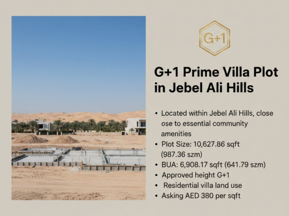 G+1 Prime Villa Plot in Jebel Ali Hills