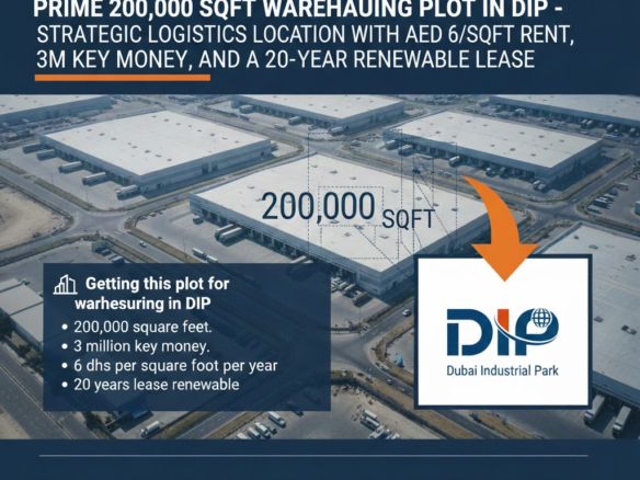 Prime 200,000 Sqft Warehousing Plot in DIP – with AED 6/Sqf