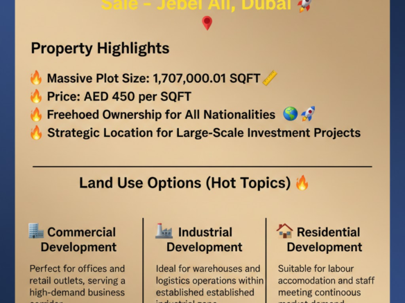 Prime Mixed-Use Plot for Sale – Jebel Ali, Dubai