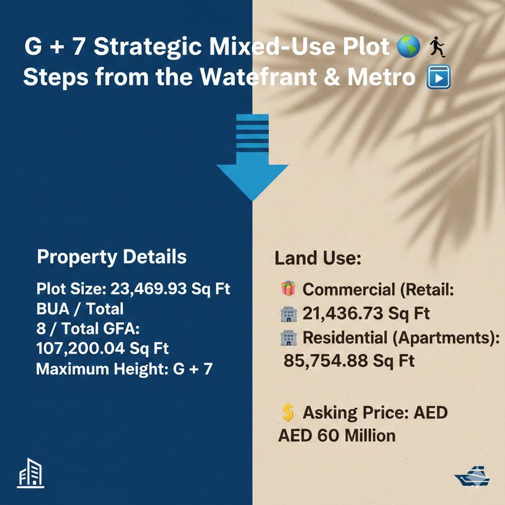 G + 7 Strategic Mixed-Use Plot Steps from the Waterfront & Metro
