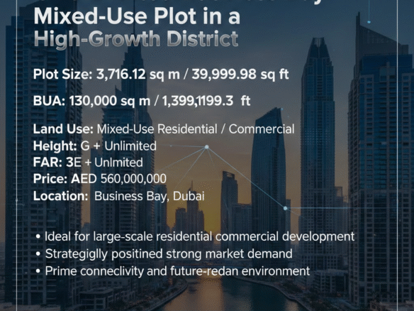 G+Unlimited Business Bay Mixed-Use Plot in a High-Growth District