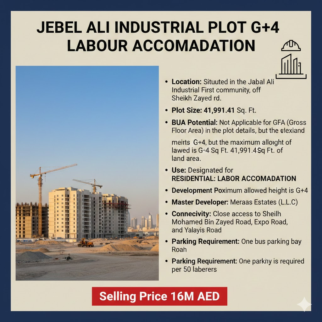 Jebel Ali Industrial Plot for Labour Accommodation (G+4)