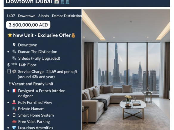 3-Bedroom Apt with Burj Khalifa Views in Downtown Dubai