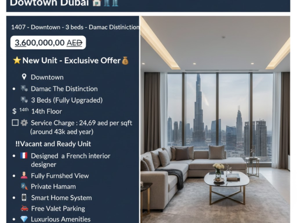 3-Bedroom Apt with Burj Khalifa Views in Downtown Dubai