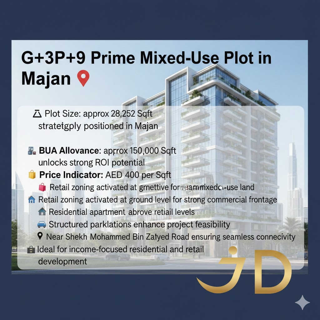 G+3P+9 Prime Mixed-Use Plot in Majan 📍