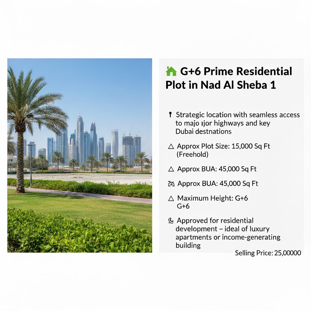 🏡 G+6Prime Residential Plot in Nad Al Sheba 1