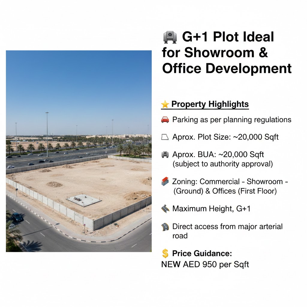🏢 G+1 Plot Ideal for Showroom & Office Development