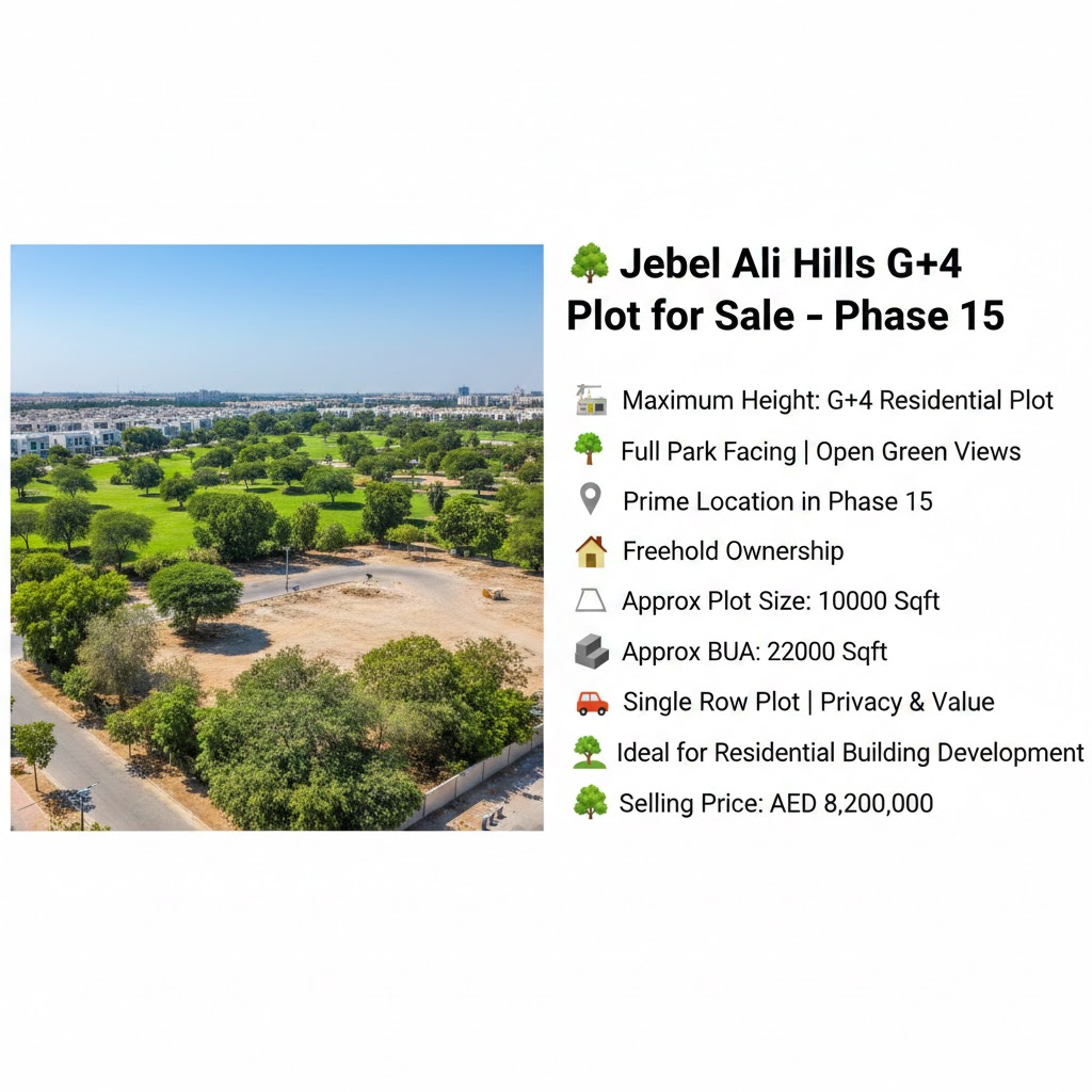 🌳 Jebel Ali Hills G+4 Plot for Sale – Phase 15