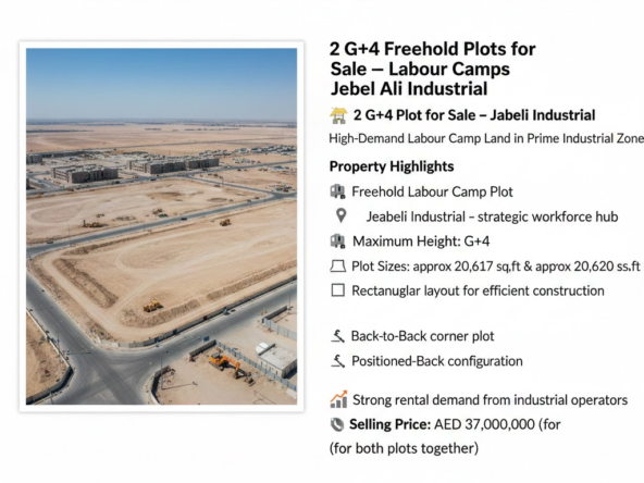 2 G+4 Freehold Plots for Sale – labour camps Jebel Ali Industrial
