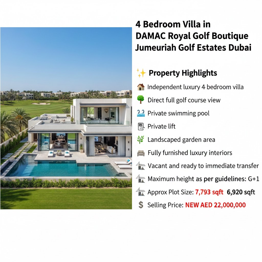 4 Bedroom Villa in DAMAC Jumeirah Golf Estates Dubai
