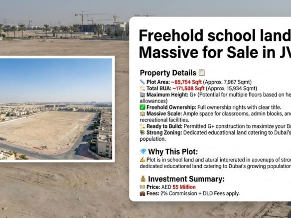 Freehold school land Massive for Sale in JVC