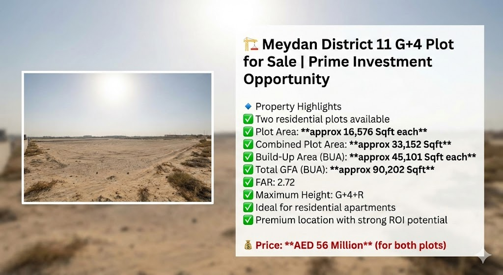 🏗️ Meydan District 11 G+4 Plot for Sale | Prime Investment Opportunity