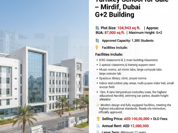 Turnkey School for Sale – Mirdif, Dubai G+2 Building