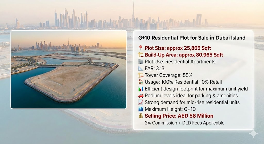 G+10 Residential Plot for Sale in Dubai island