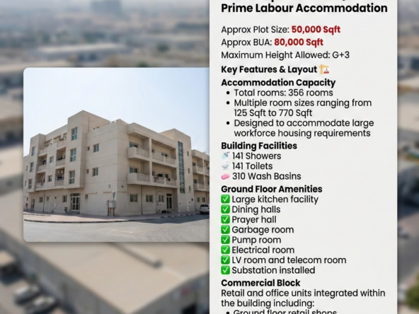 356 Rooms G+3 Camp for Sale Al Quoz – Labour Accommodation