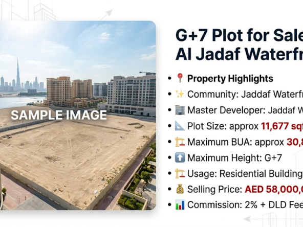 G+7 Plot for Sale in Al Jadaf Waterfront