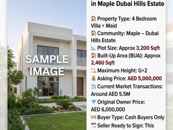 4BR + Maid Villa for Sale in Maple Dubai Hills Estate
