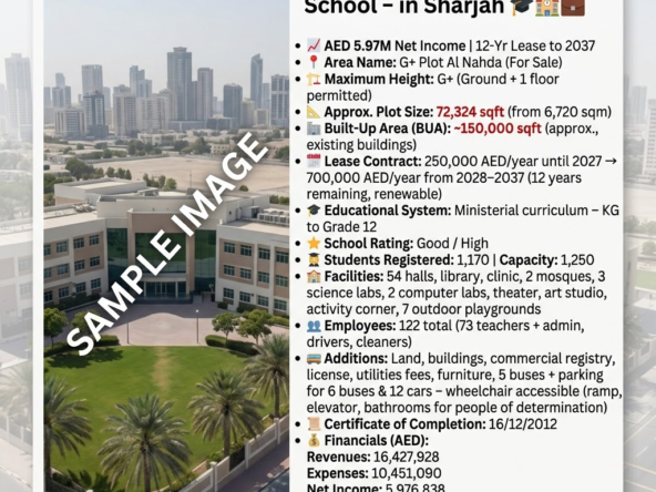 Long-Term Lease Investment School – in Sharjah