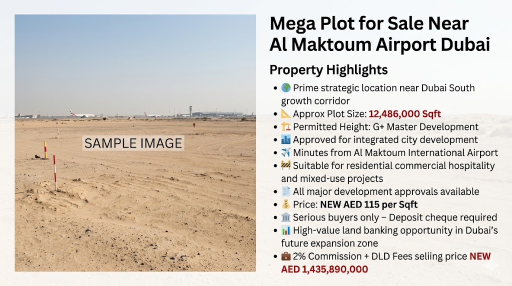  Mega Plot for Sale Near Al Maktoum Airport Dubai