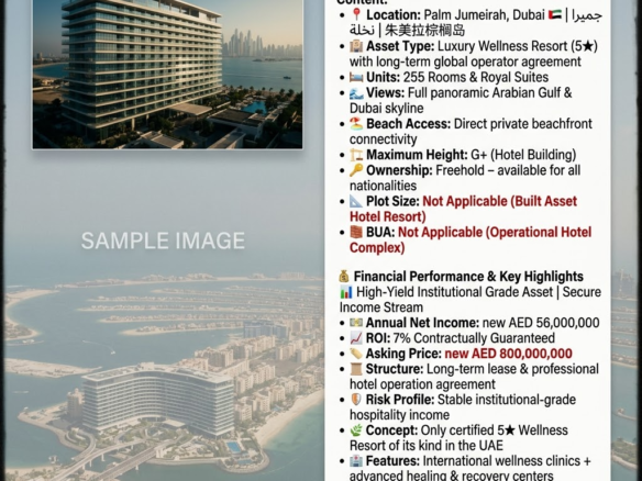 G+8 Palm Jumeirah Hotel for Sale