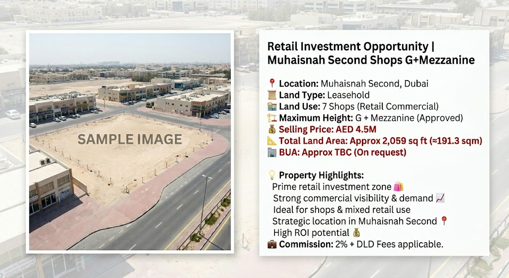 Retail Investment Opportunity | Muhaisnah Second Shops G+Mezzanine
