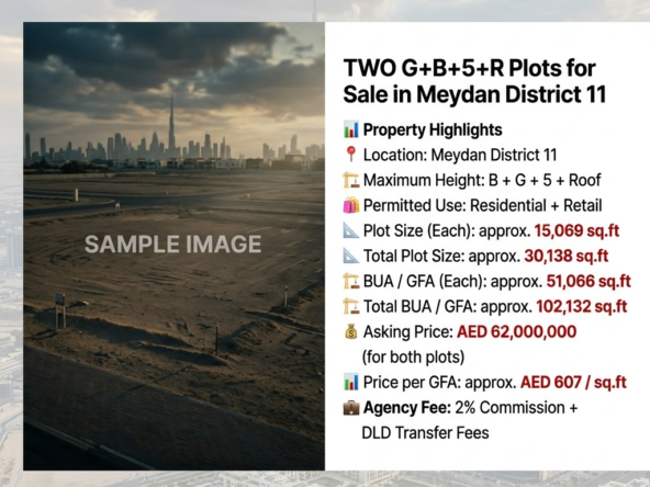 TWO G+B+5+R Plots for Sale in Meydan District 11