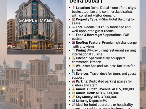 4 Stars Hotel for Lease G+ Deira Dubai |