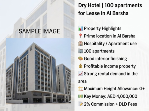 Dry Hotel | 100 apartments for Lease in Al Barsha