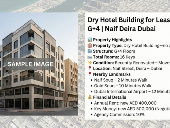 Dry Hotel Building for Lease | G+4 | Naif Deira Dubai