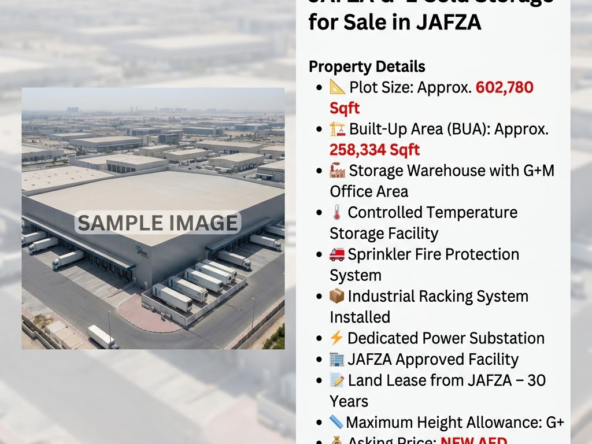 JAFZA G+1 Cold Storage for Sale in JAFZA