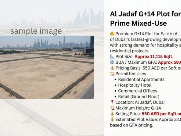 Al Jadaf G+14 Plot for Sale | Prime Mixed-Use