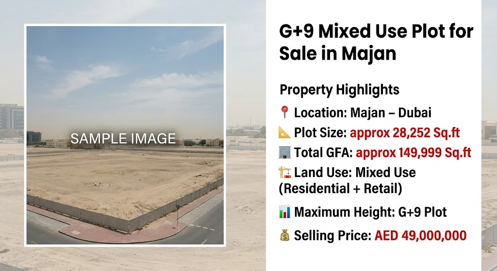 G+9 Mixed Use Plot for Sale in Majan