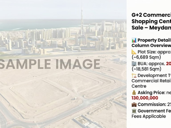G+2 Commercial Shopping Centre Plot for Sale – Meydan, Dubai