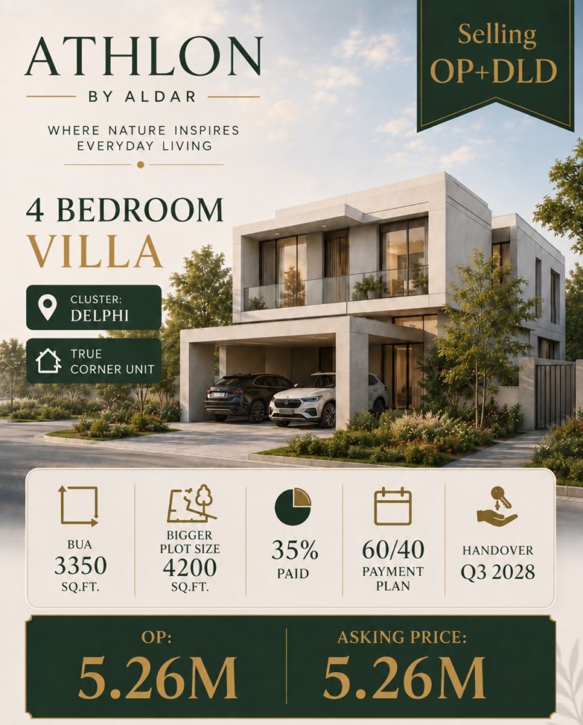 4 Bedroom Villa for Sale in Athlon by Aldar – Dubai