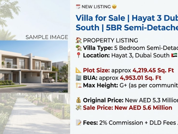 Villa for Sale | Hayat 3 Dubai South | 5BR Semi-Detached