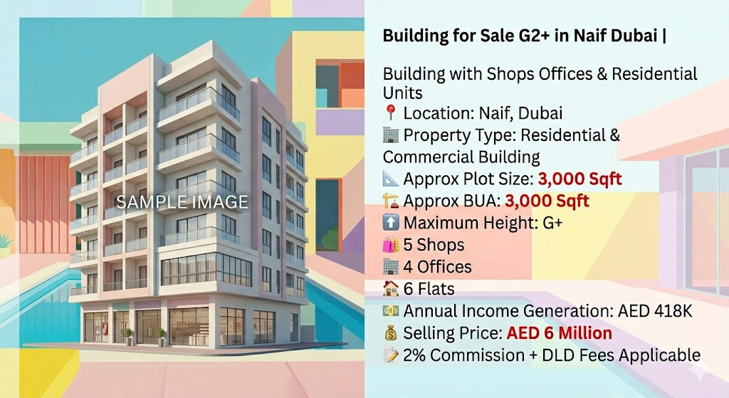 Building for Sale G2+ in Naif Dubai |