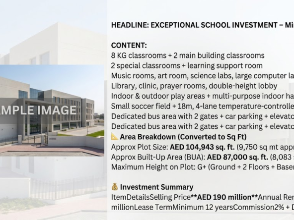 School Investment – Mirdif Dubai