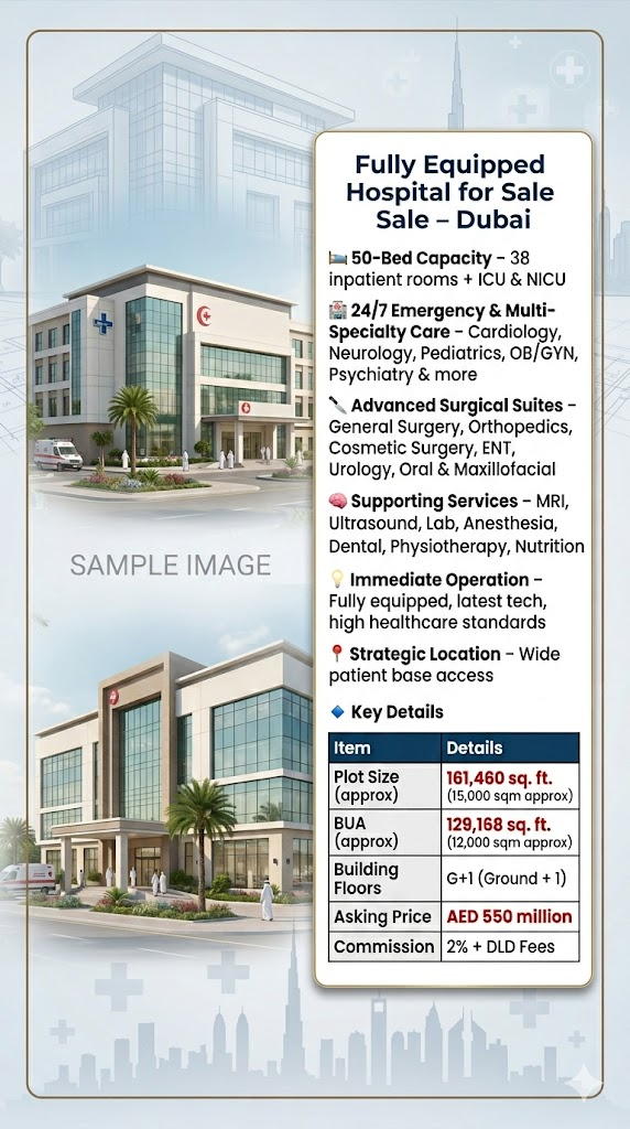 Fully Equipped Hospital for Sale – Dubai