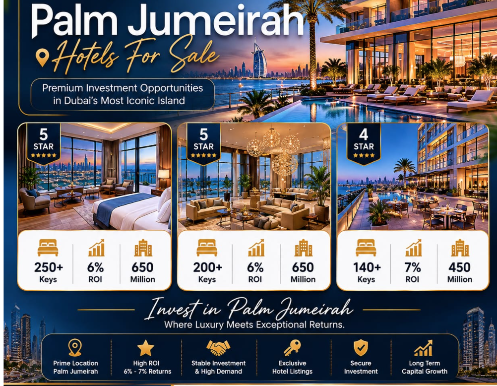 3, 4 & 5-Star Hotels for Lease & Sale in Dubai | Prime Locations